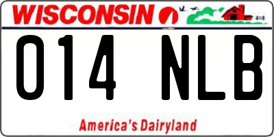 WI license plate 014NLB