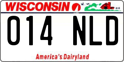 WI license plate 014NLD