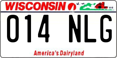 WI license plate 014NLG