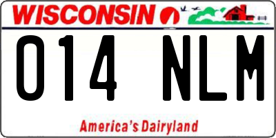 WI license plate 014NLM