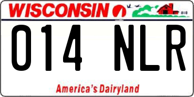 WI license plate 014NLR