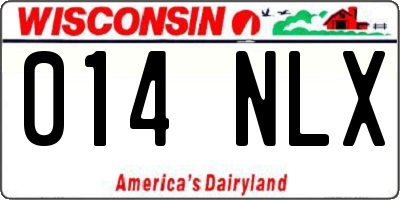 WI license plate 014NLX