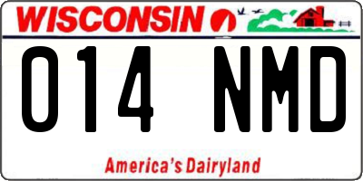 WI license plate 014NMD