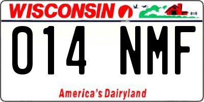 WI license plate 014NMF