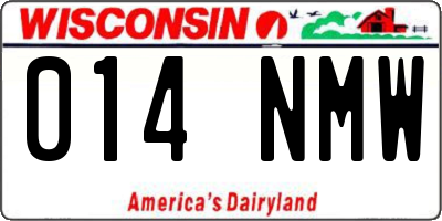WI license plate 014NMW