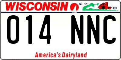 WI license plate 014NNC