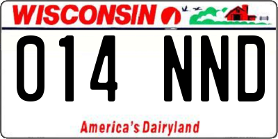 WI license plate 014NND