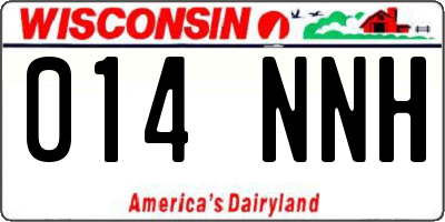 WI license plate 014NNH