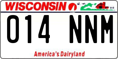 WI license plate 014NNM