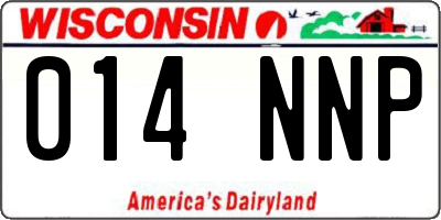 WI license plate 014NNP