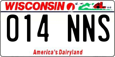 WI license plate 014NNS