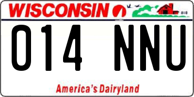 WI license plate 014NNU