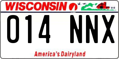 WI license plate 014NNX