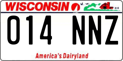 WI license plate 014NNZ