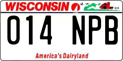 WI license plate 014NPB
