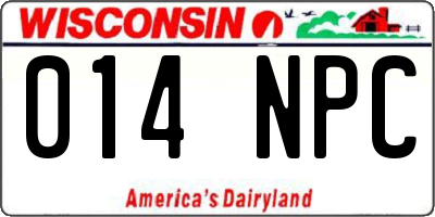 WI license plate 014NPC