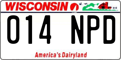 WI license plate 014NPD