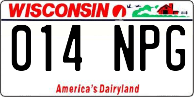 WI license plate 014NPG