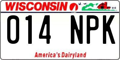 WI license plate 014NPK