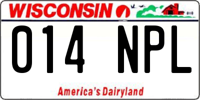 WI license plate 014NPL