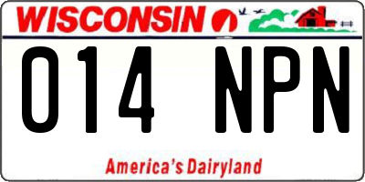 WI license plate 014NPN