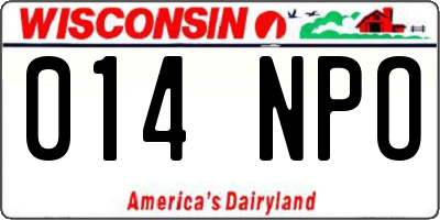 WI license plate 014NPO
