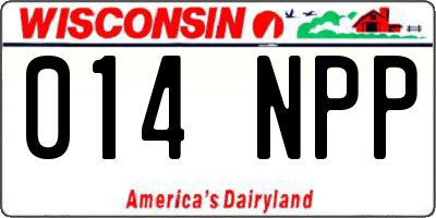 WI license plate 014NPP