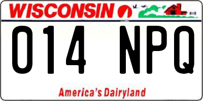 WI license plate 014NPQ