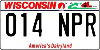 WI license plate 014NPR