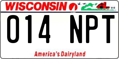 WI license plate 014NPT