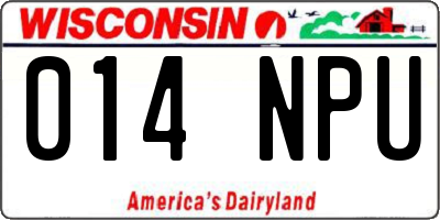 WI license plate 014NPU