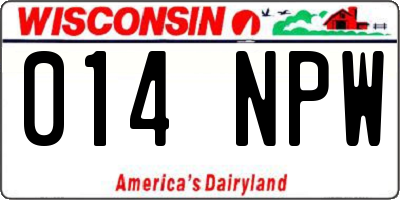 WI license plate 014NPW