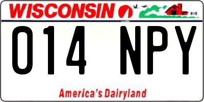 WI license plate 014NPY