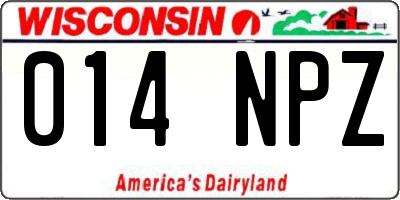 WI license plate 014NPZ