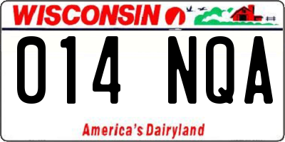 WI license plate 014NQA
