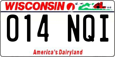 WI license plate 014NQI
