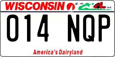 WI license plate 014NQP