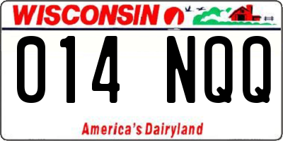 WI license plate 014NQQ