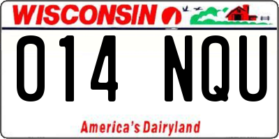 WI license plate 014NQU