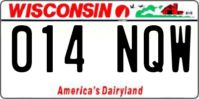 WI license plate 014NQW