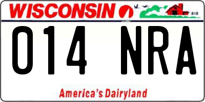 WI license plate 014NRA