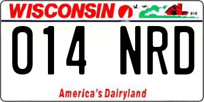 WI license plate 014NRD