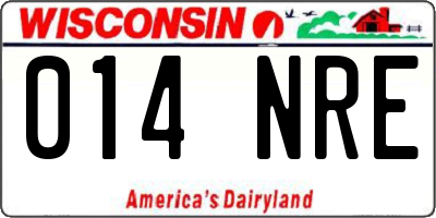 WI license plate 014NRE