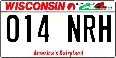 WI license plate 014NRH