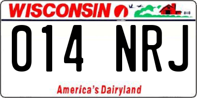 WI license plate 014NRJ