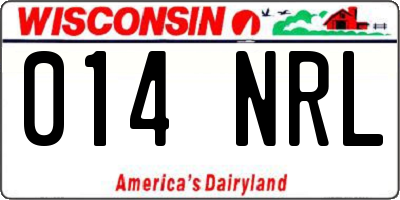 WI license plate 014NRL