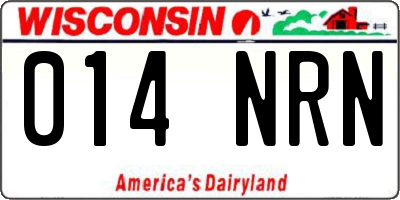 WI license plate 014NRN