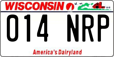WI license plate 014NRP