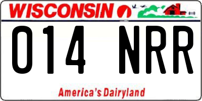 WI license plate 014NRR