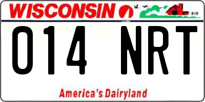 WI license plate 014NRT